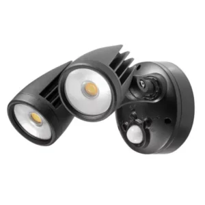 Martec Fortress PRO LED Flood Light Outdoor IP65 Double Spot 2 x 18w Tricolour Matt Black MLXFP3452M