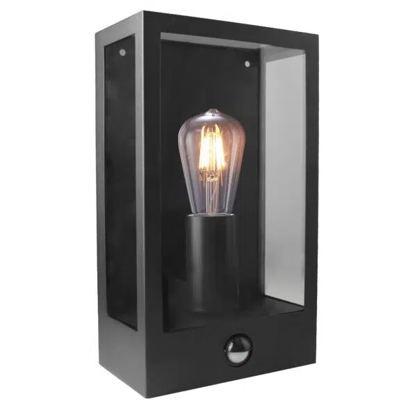 Martec Vancouver E27 Flush Wall Exterior with PIR Sensor Matt Black MLXVE27MS
