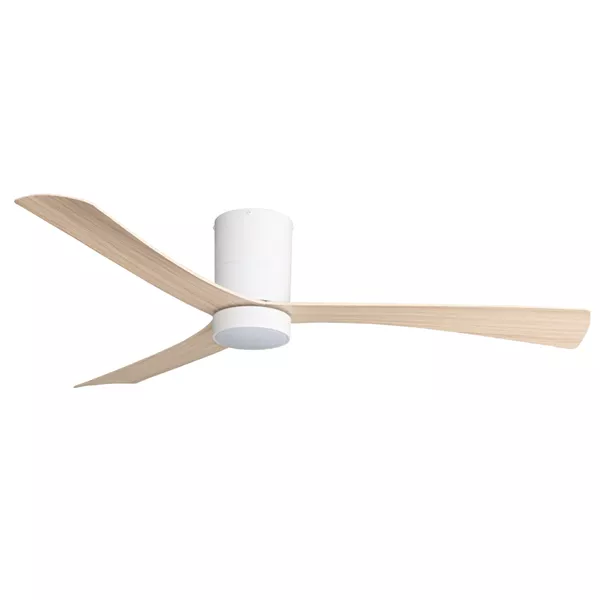 Martec Metro Close to Ceiling 3 ABS Blade 1320mm Hugger DC Remote Control Ceiling Fan with 15w LED Light Tricolour White Satin/Oak MMDC1333WOR