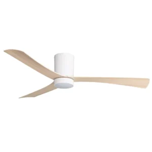 Martec Metro Close to Ceiling 3 ABS Blade 1320mm Hugger DC Remote Control Ceiling Fan White Satin/Oak MMDC133WOR