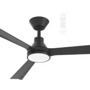 Martec Riviera DC 1320mm 3 ABS Blade WIFI & Remote Control Ceiling Fan with Variable Dim 15w CCT LED Light Matt Black MRDC1333M