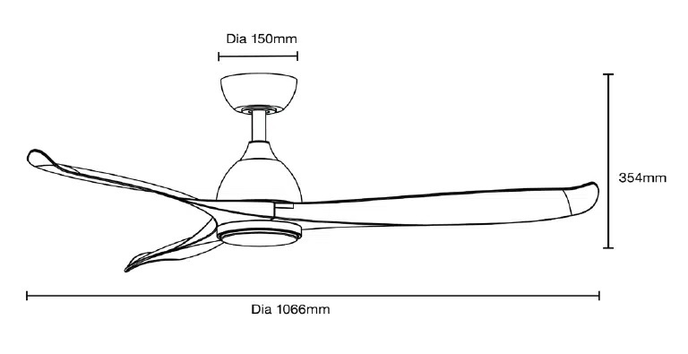 Martec Scorpion DC 1320mm 3 ABS Blade WIFI & Remote Control Ceiling Fan with Variable Dim 20w CCT LED Light Matt White MSDC1333W