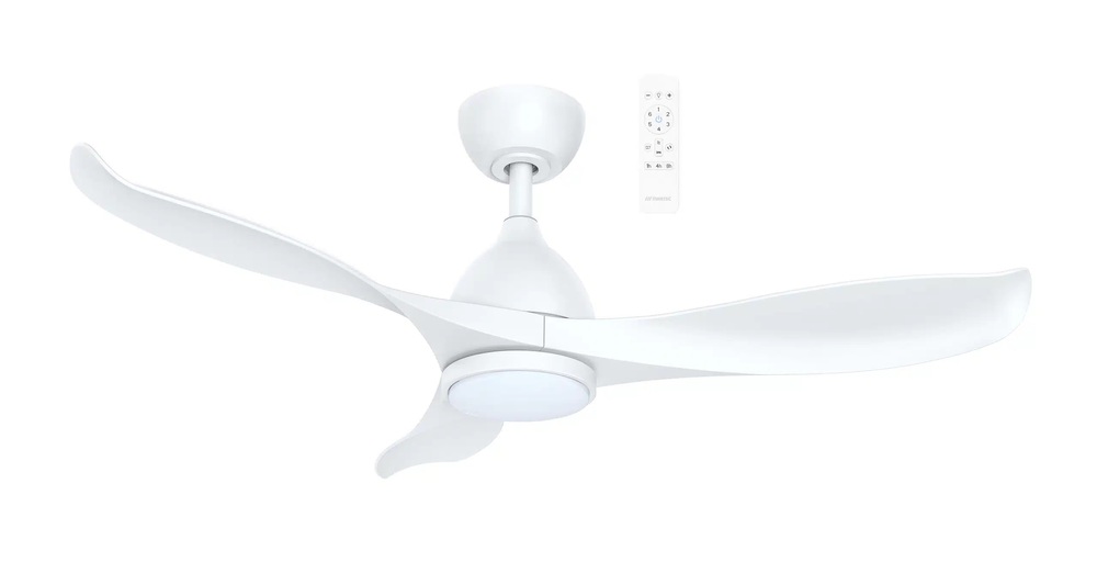 Martec Scorpion DC 1320mm 3 ABS Blade WIFI & Remote Control Ceiling Fan with Variable Dim 20w CCT LED Light Matt White MSDC1333W