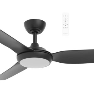 Martec Viper DC 1320mm 3 Blade All ABS WIFI & Remote Control Ceiling Fan with Variable Dim 18w CCT LED Light Matt Black MVDC1333M