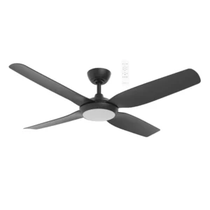 Martec Viper DC 1320mm 4 Blade All ABS WIFI & Remote Control Ceiling Fan with Variable Dim 18w CCT LED Light Matt Black MVDC1343M