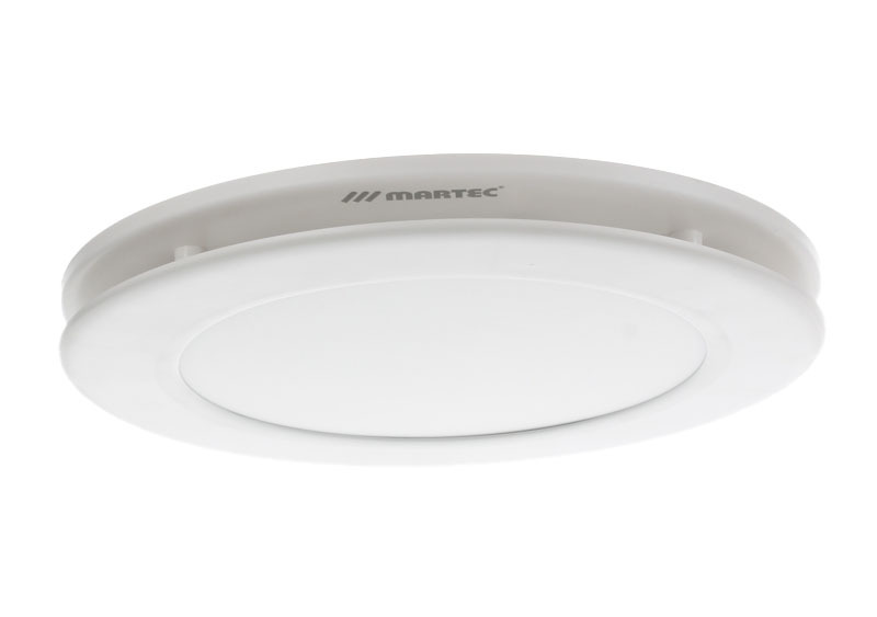 Martec Flow Round 250mm Exhaust Fan & 12w Tricolour LED Light White MXFLFR25W