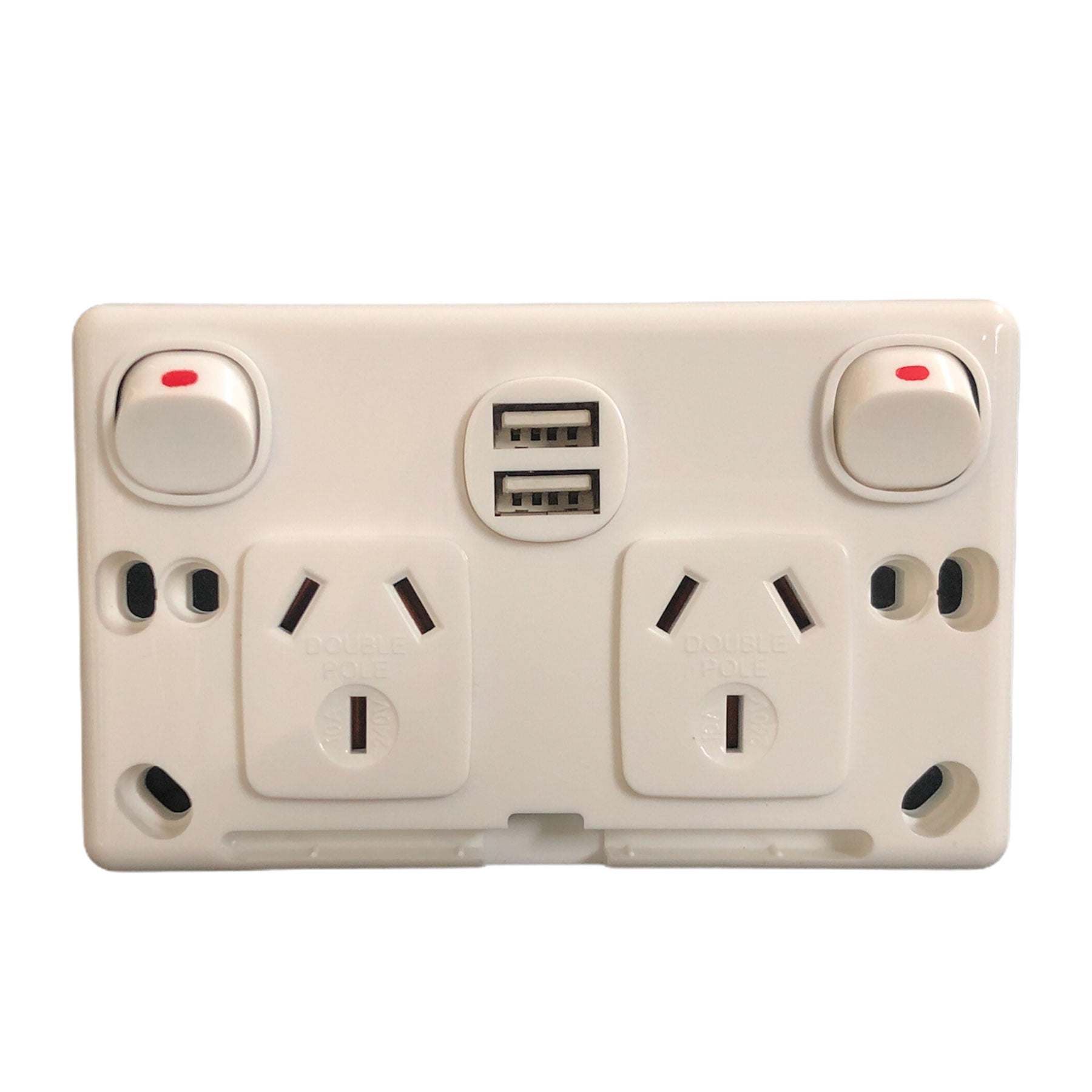 Transco Power Point Double 10a Double Pole with USB P2D/USB