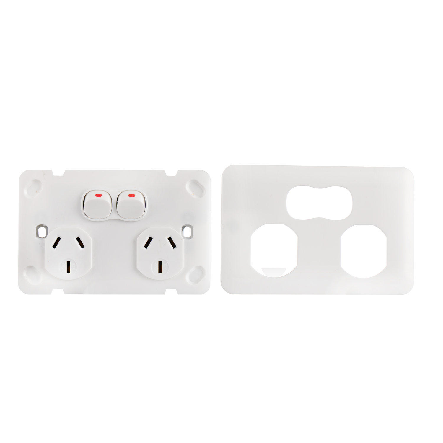 Transco Power Point Double 15a Slim Wafer P2W15