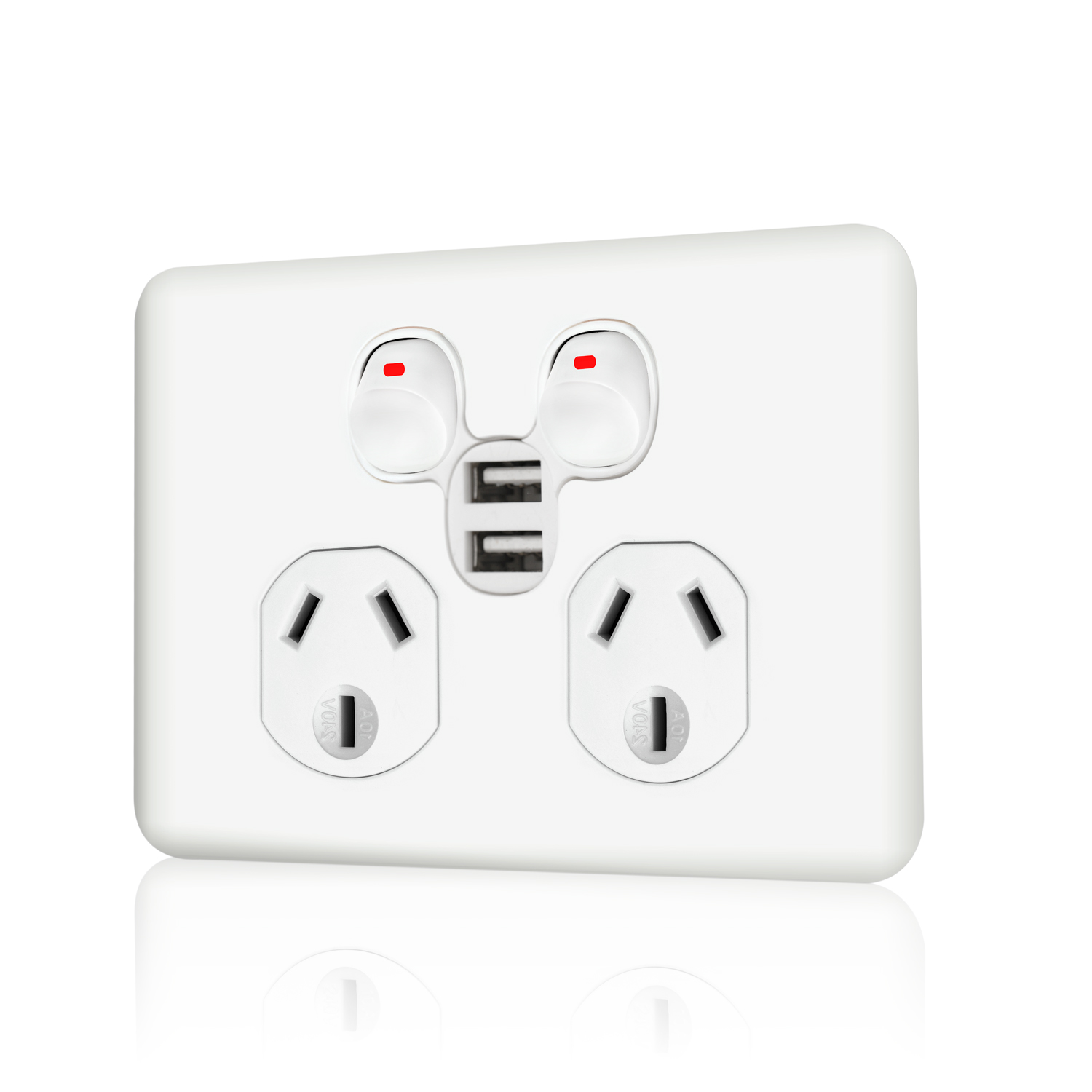 Transco Power Point Double 10a with Dual USB Charger P2W/USB