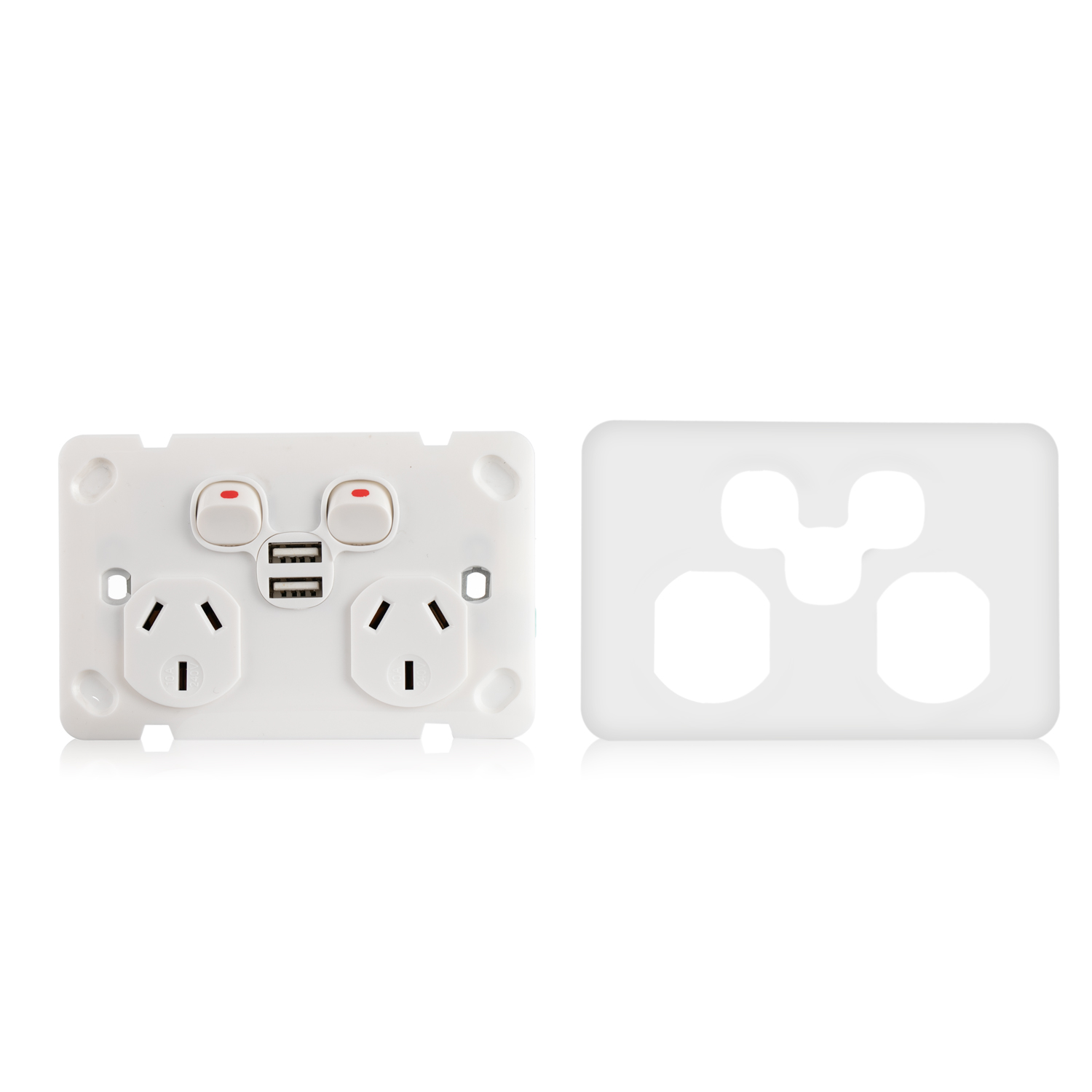 Transco Power Point Double 10a with Dual USB Charger P2W/USB