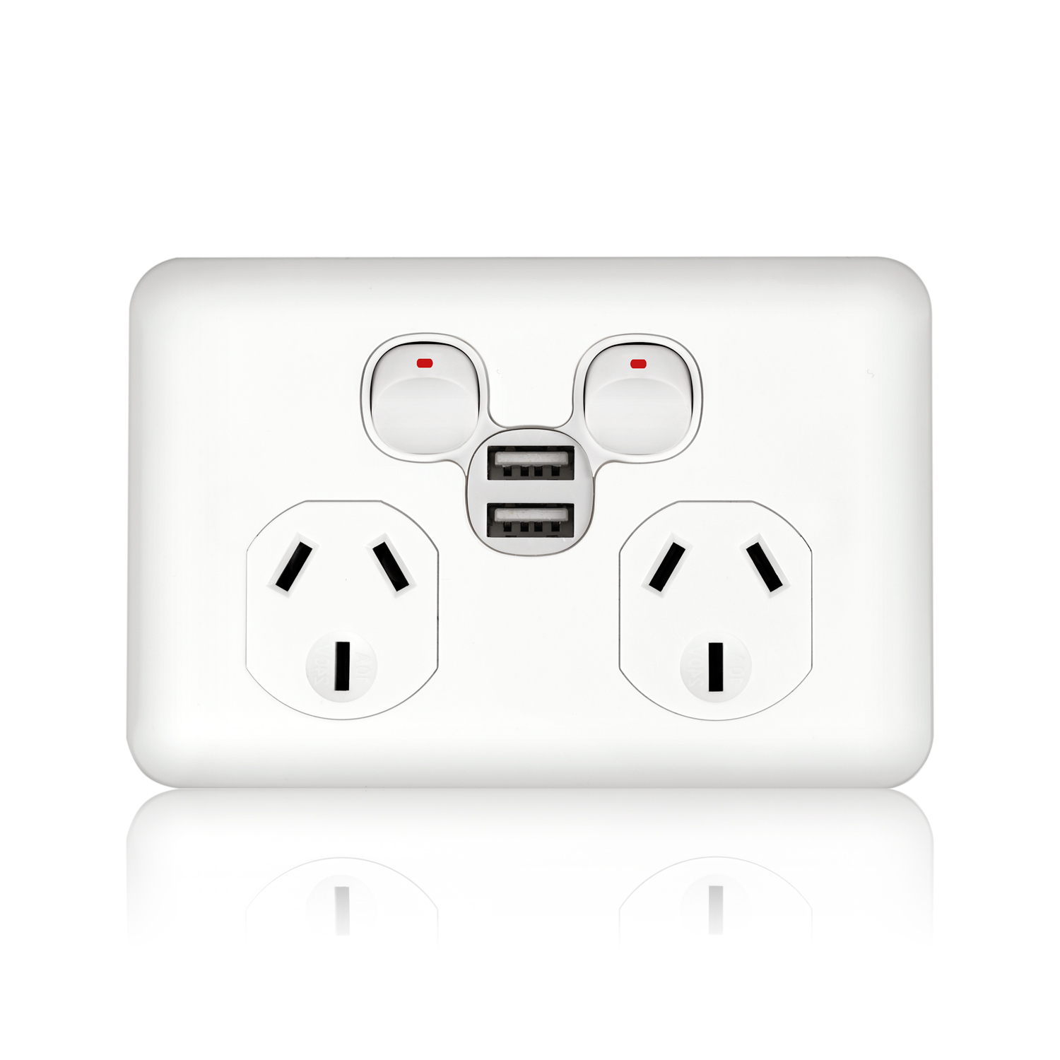 Transco Power Point Double 10a with Dual USB Charger P2W/USB