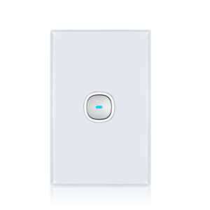 Transco Glass single gang switch with built-in LED push button S1G