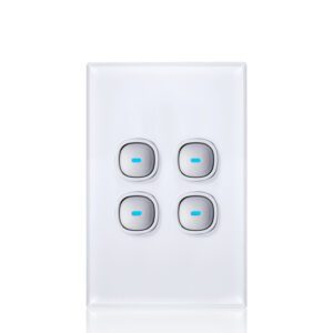 Transco Glass four gang switch with built-in LED push button S4G