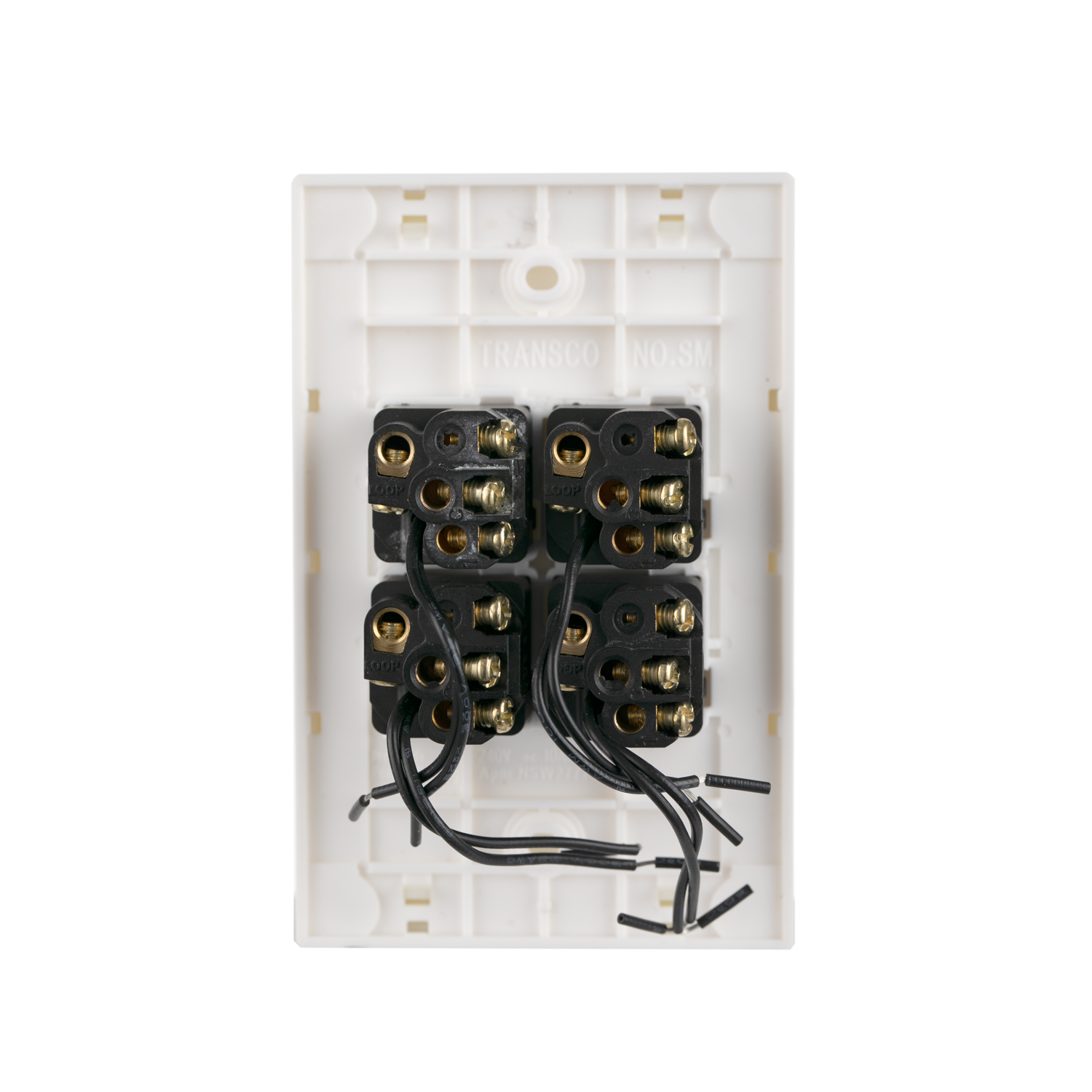 Transco Glass four gang switch with built-in LED push button S4G