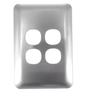 Transco Switch 4 Gang Elite Silver Cover S4WC/SC