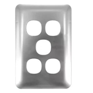 Transco Switch 5 Gang Elite Silver Cover S5WC/SC