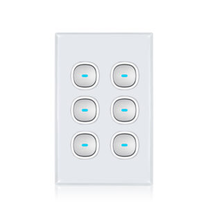 Transco Glass six gang switch with built-in LED push button S6G
