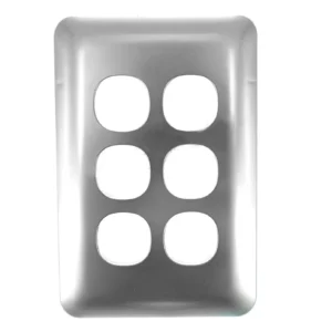 Transco Switch 6 Gang Elite Silver Cover S6WC/SC