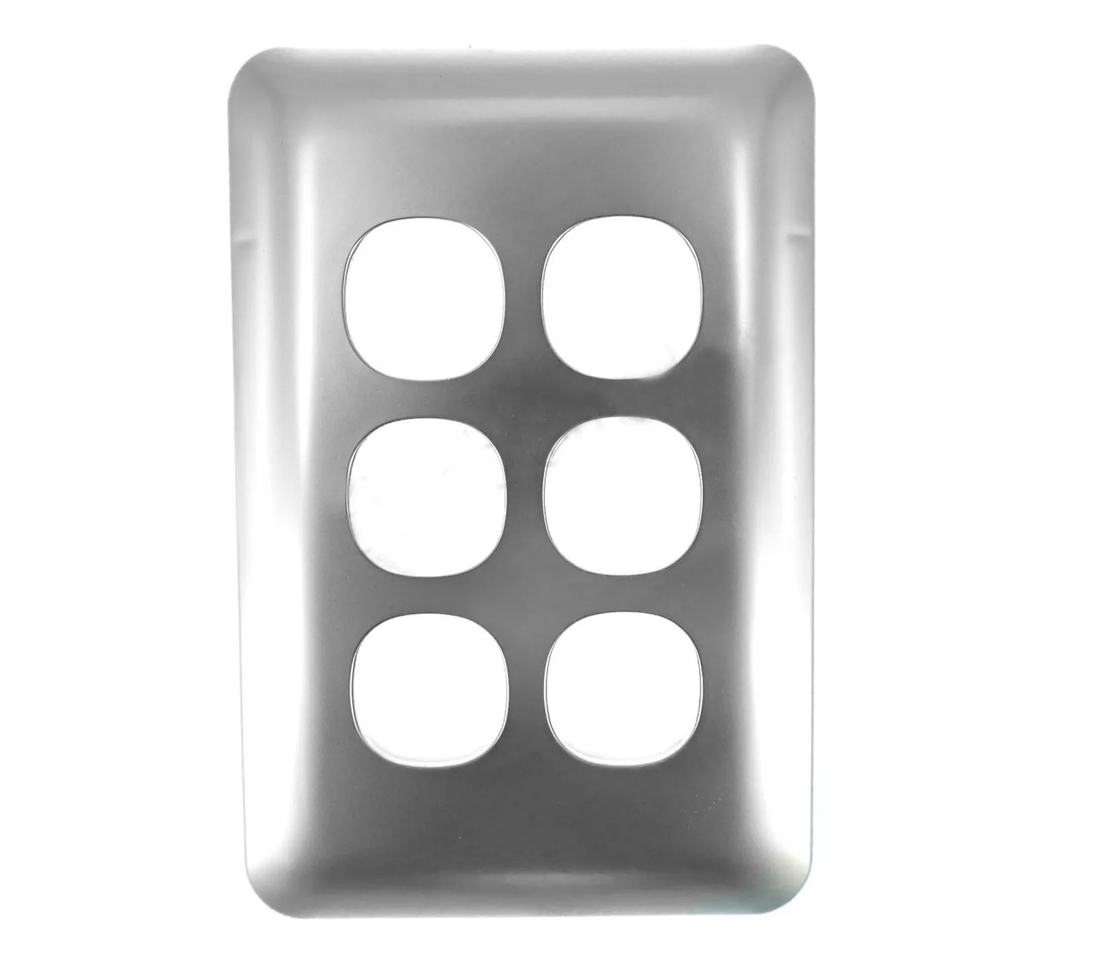 Transco Switch 6 Gang Elite Silver Cover S6WC/SC