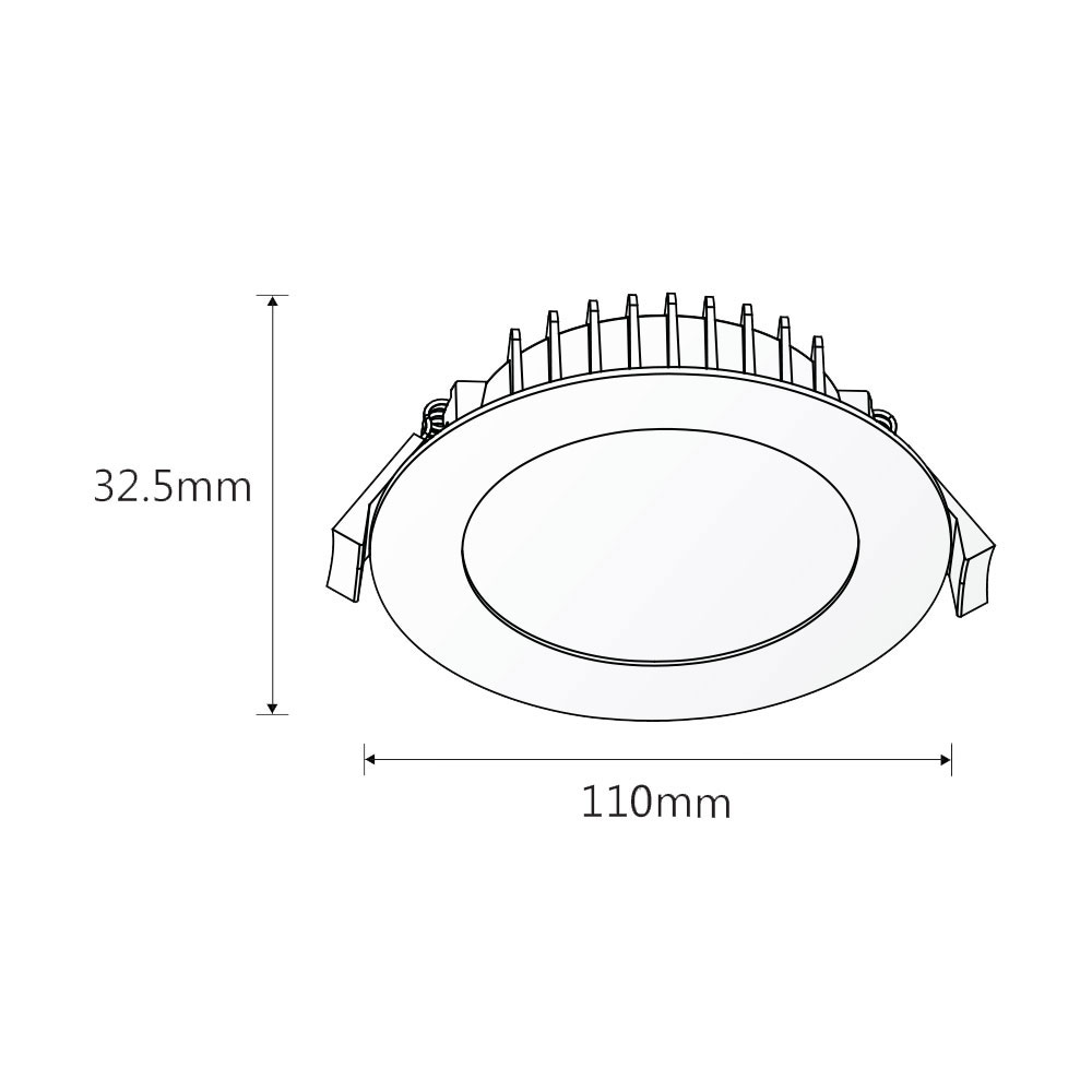 Martec Blitz II 10w Tricolour LED Downlight Matt Black TLBD34510MD