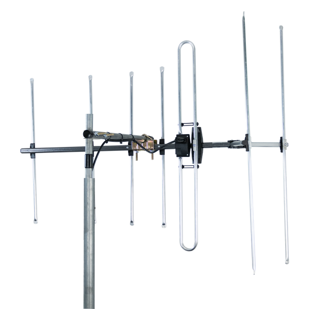 Digitek LTE Series 7 Element Metropolitan Premium YAGI VHF Antenna with Vertical Standoff Bracket 01DV307LW