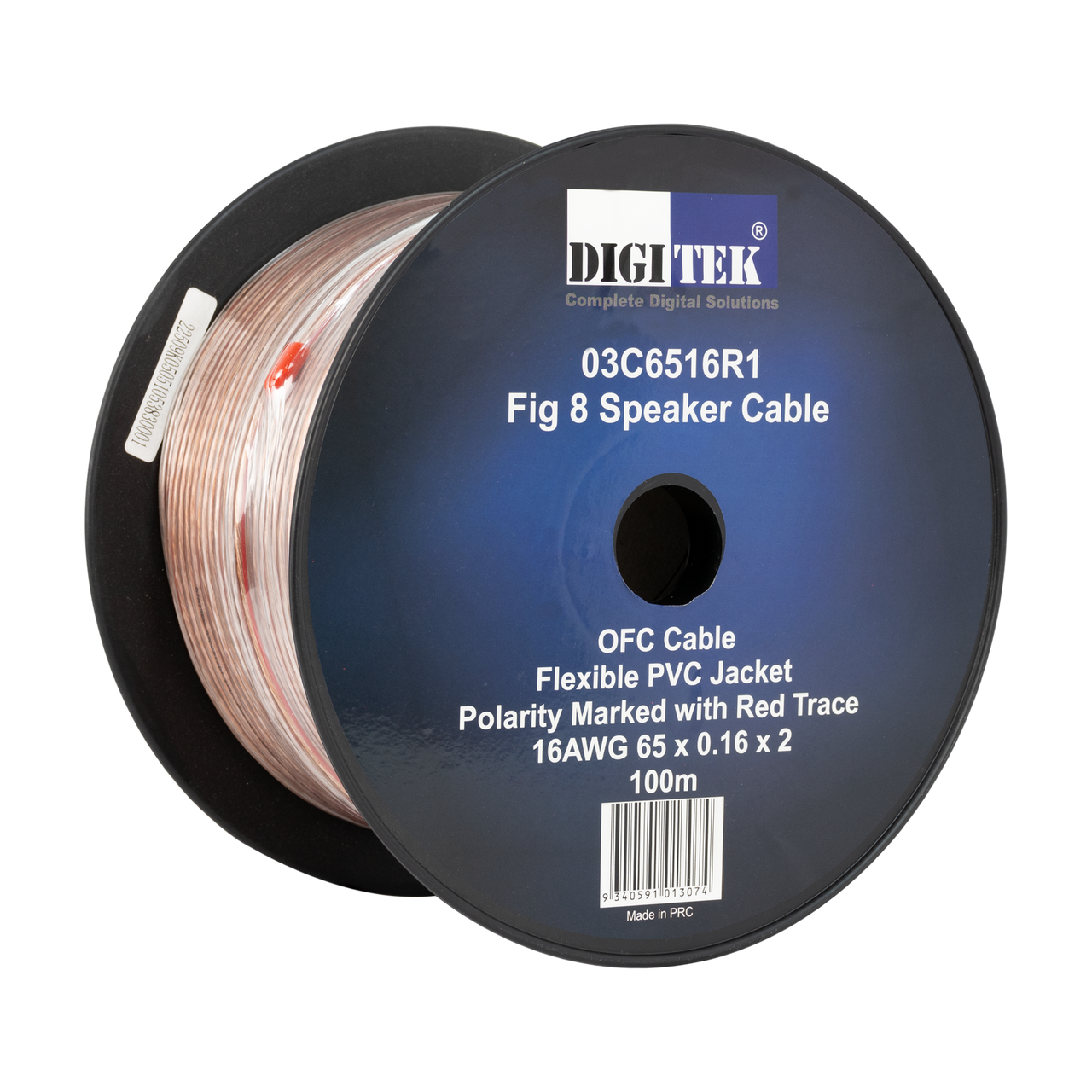 Digitek 65 Strand/0.16mm Clear Jacket Speaker Cable 100m Reel - AWG16 03C6516R1
