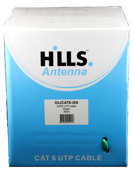 Hills Antenna 4 Pair CAT6 UTP LAN Cable 305M Box - Green 03JCAT6-GN
