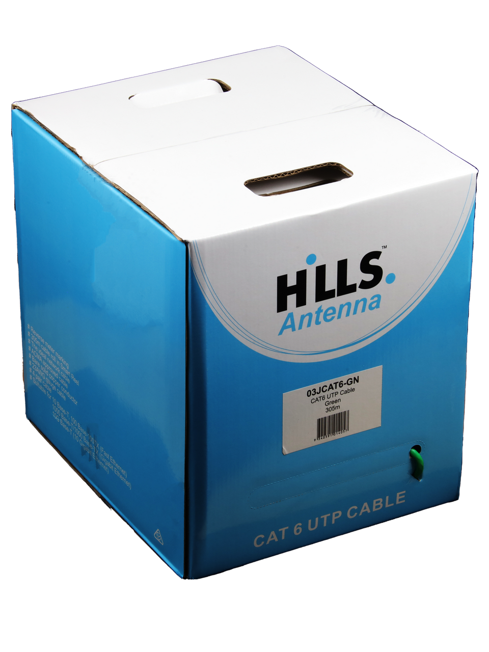 Hills Antenna 4 Pair CAT6 UTP LAN Cable 305M Box - Green 03JCAT6-GN