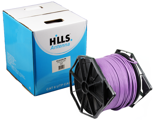 Hills Antenna 4 Pair CAT6 UTP LAN Cable 305M Box - Purple 03JCAT6-PR