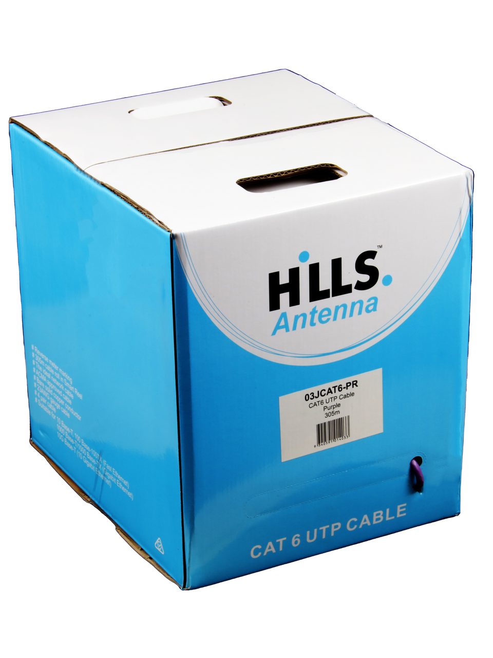 Hills Antenna 4 Pair CAT6 UTP LAN Cable 305M Box - Purple 03JCAT6-PR