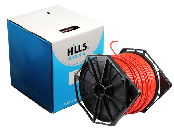 Hills Antenna 4 Pair CAT6 UTP LAN Cable 305M Box - Red 03JCAT6-RD