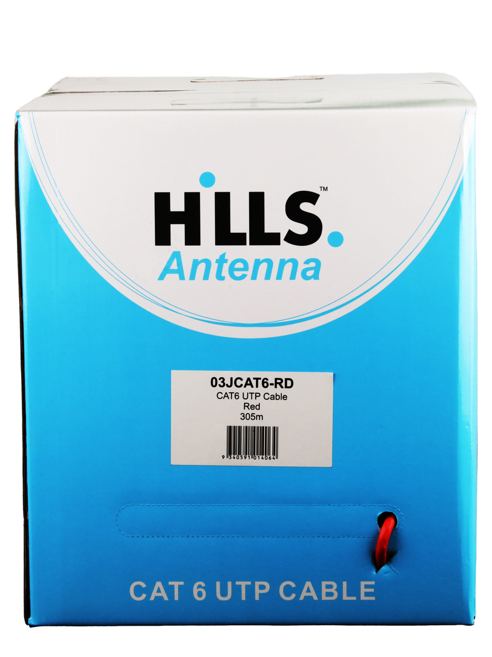 Hills Antenna 4 Pair CAT6 UTP LAN Cable 305M Box - Red 03JCAT6-RD