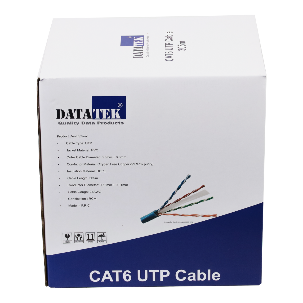 Datatek CAT6 UTP 24AWG Cable Blue -305m Box 03JDCAT6BL