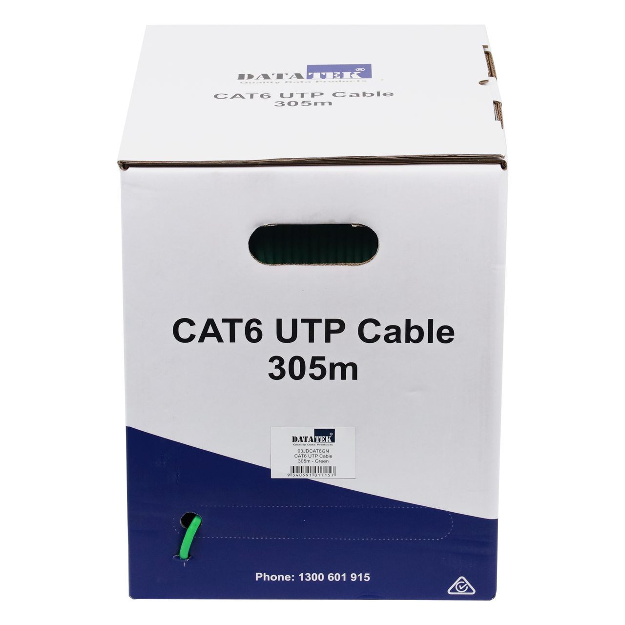 Datatek CAT6 UTP 24AWG Cable Green - 305m Box 03JDCAT6GN