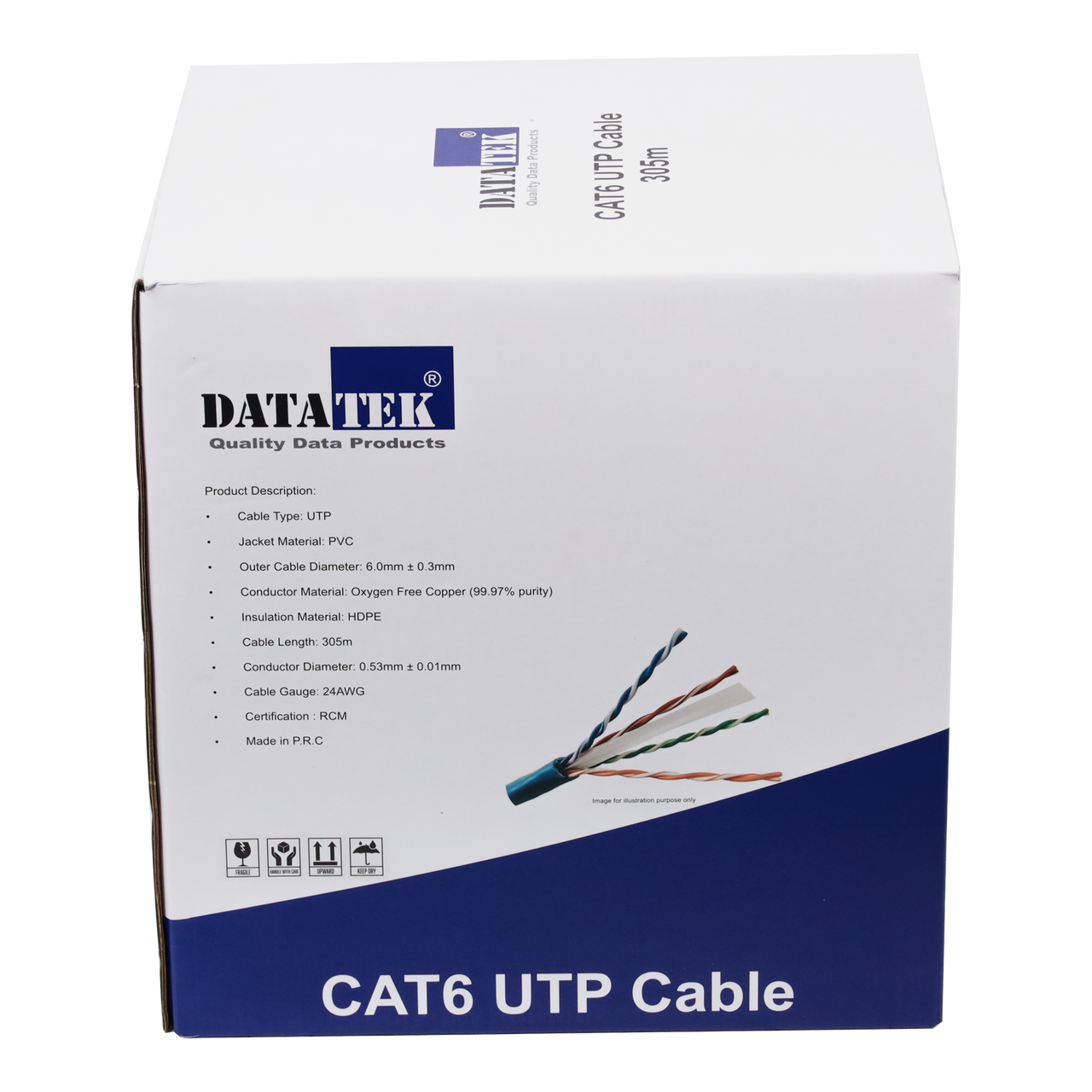Datatek CAT6 UTP 24AWG Cable Green - 305m Box 03JDCAT6GN