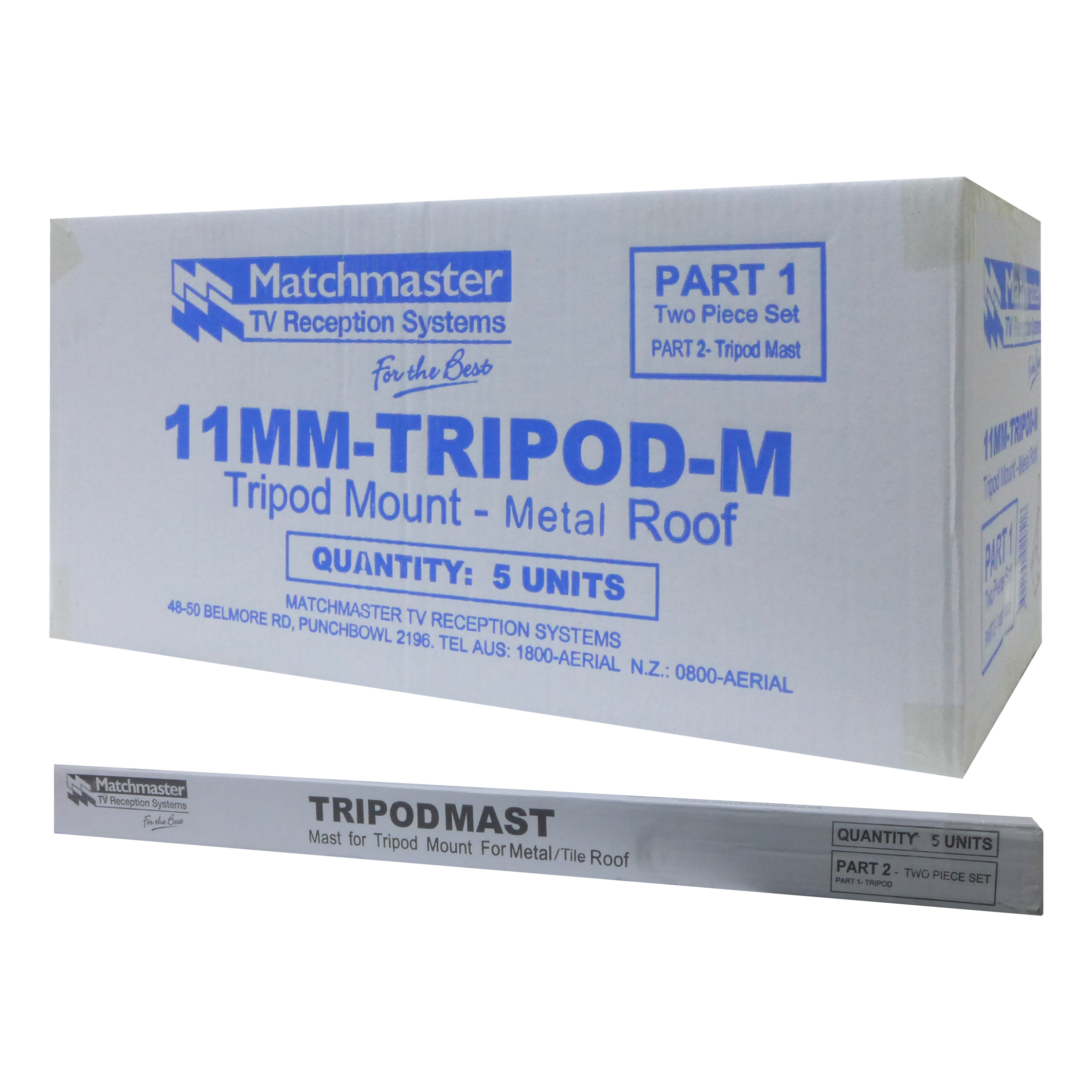 MATCHMASTER MOUNT TRIPOD FOR METAL ROOF - AUSTRALIAN MADE : 11MM-TRIPOD-MAU