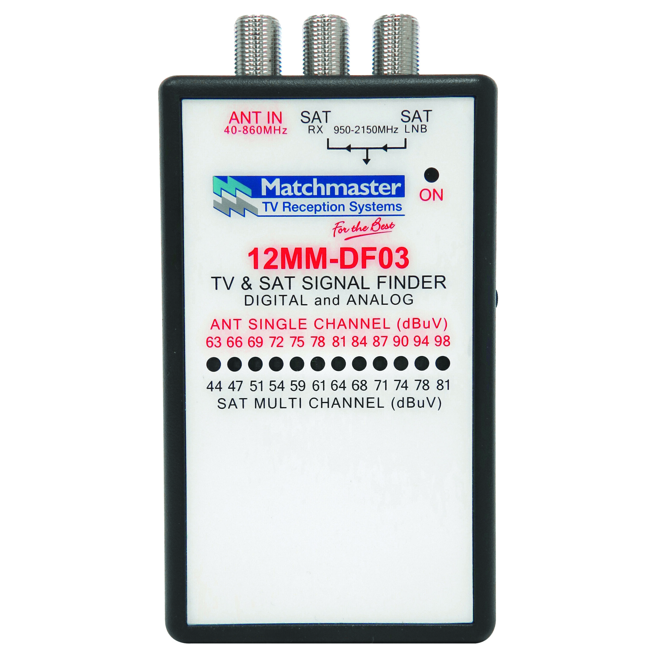 MATCHMASTER DTV & SAT FINDER : 12MM-DF03