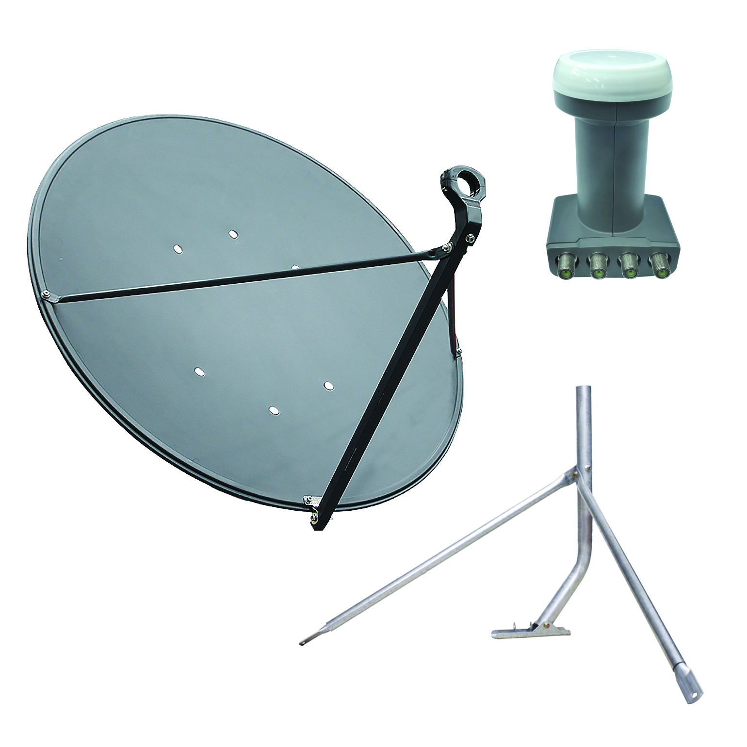 MATCHMASTER 90CM DISH, QUAD LNB & TIN ROOF MOUNT : 13MM-90CMKIT-TIN