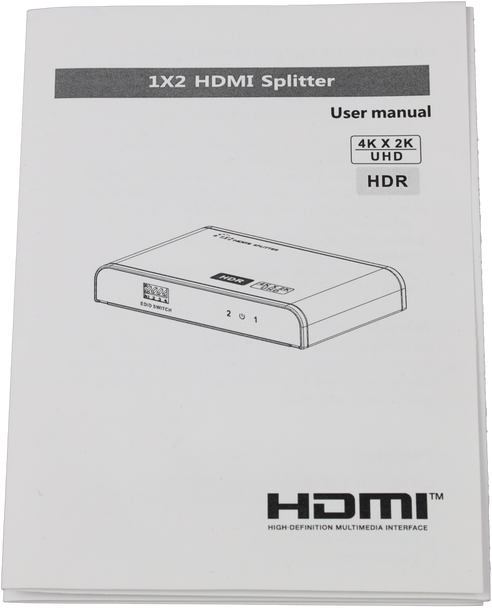 ProquipDigital 1 in 2 Out HDMI Splitter - 4K @ 60Hz HDR 17H12SPHDR