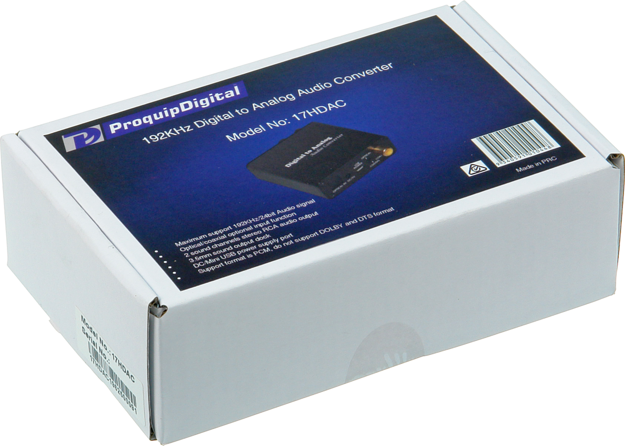 ProquipDigital 192KHz Digital to Analogue Audio Converter 17HDAC