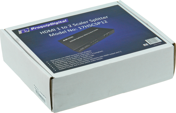 ProquipDigital 1 in 2 Out HDMI Splitter with Upscaling to 4K @ 60Hz 17HSCSP12
