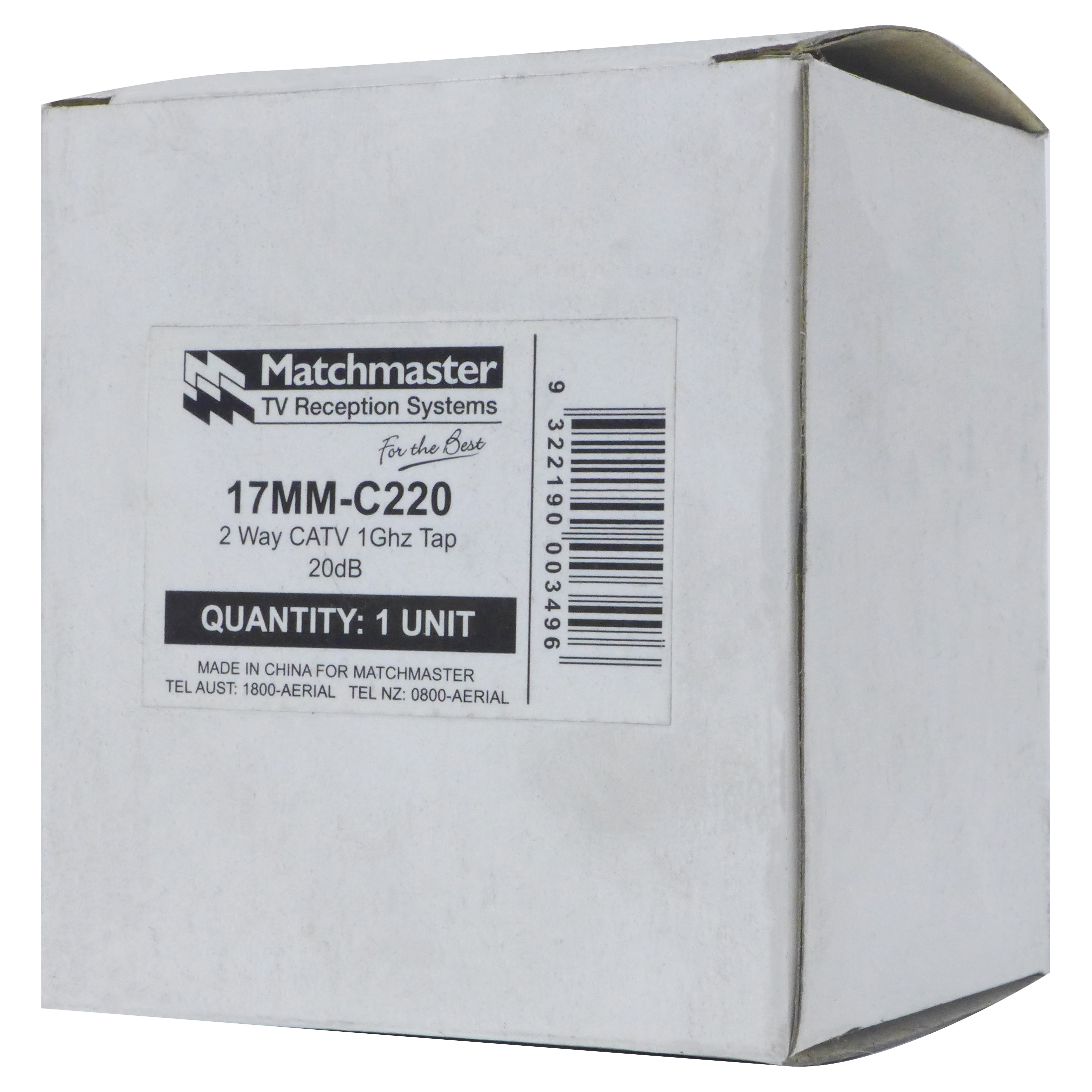 MATCHMASTER TAP CATV 1Ghz 2 WAY 20dB : 17MM-C220