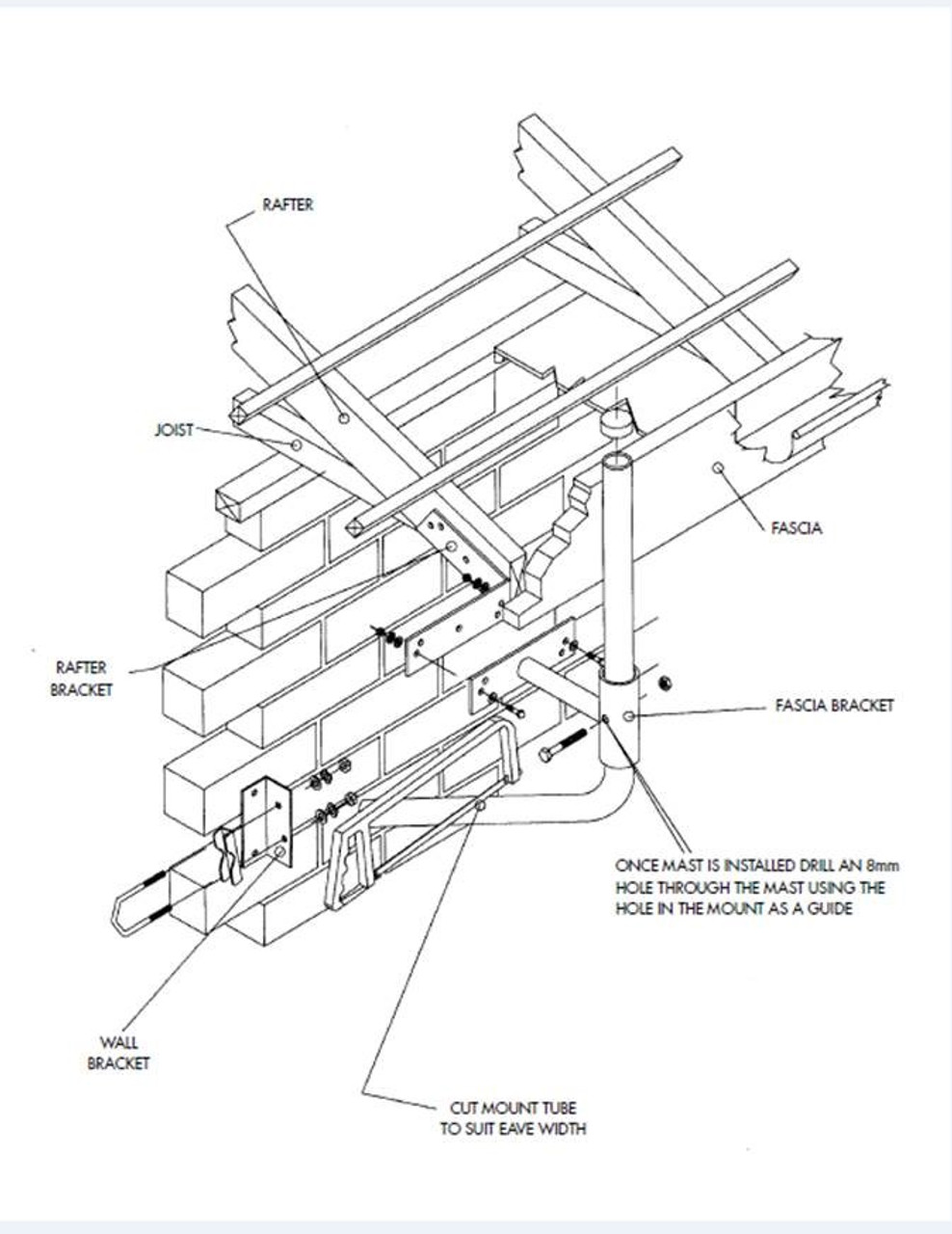 Hills Antenna FB607011A Extended Fascia Mount FB607011A