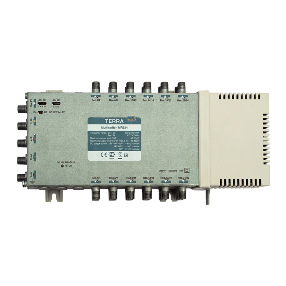 MATCHMASTER MULTISWITCH 5-IN 24-OUT MAINS POWERED : 21MM-MR524