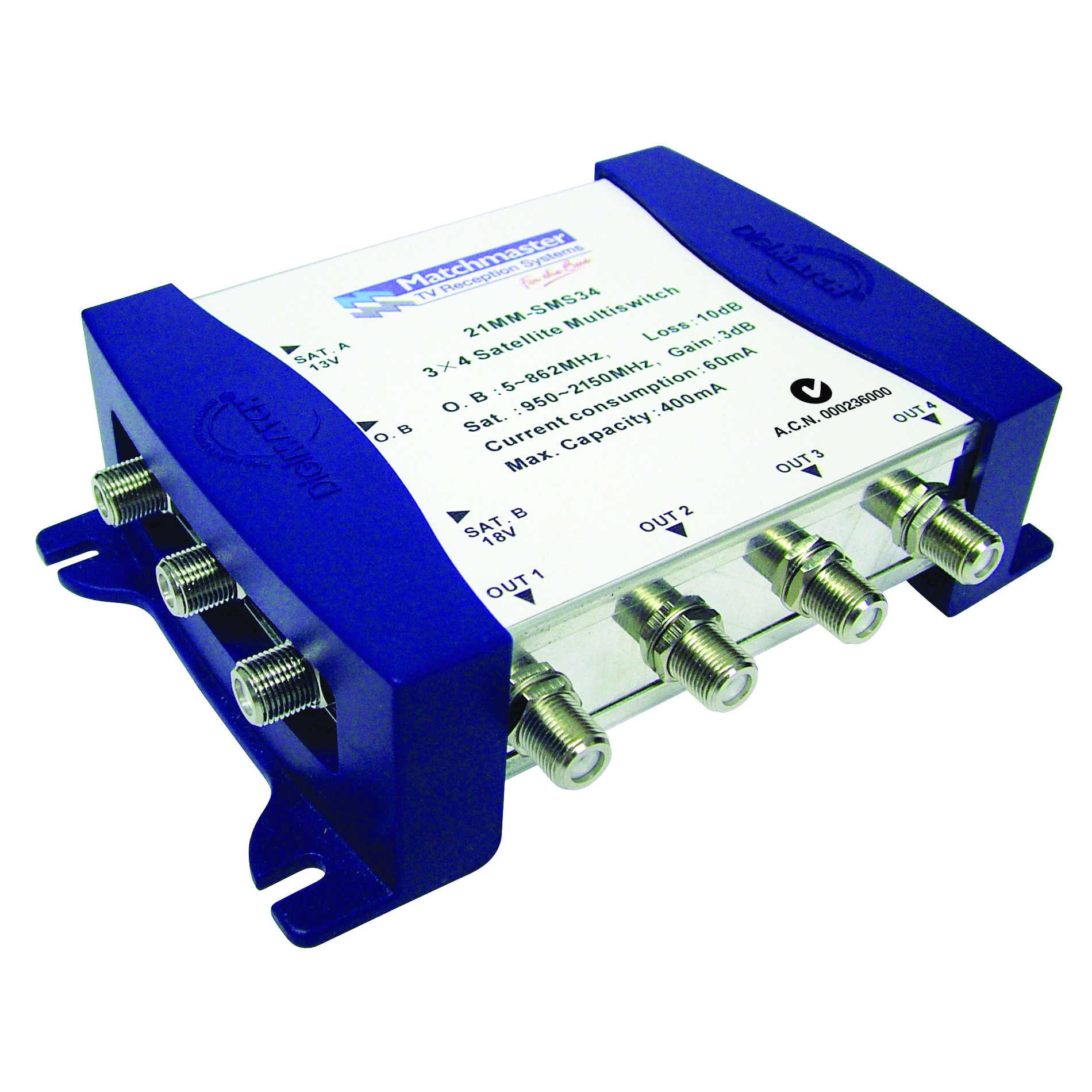 MATCHMASTER MULTISWITCH DIGIMATCH-3 IN,4 OUT : 21MM-SMS34