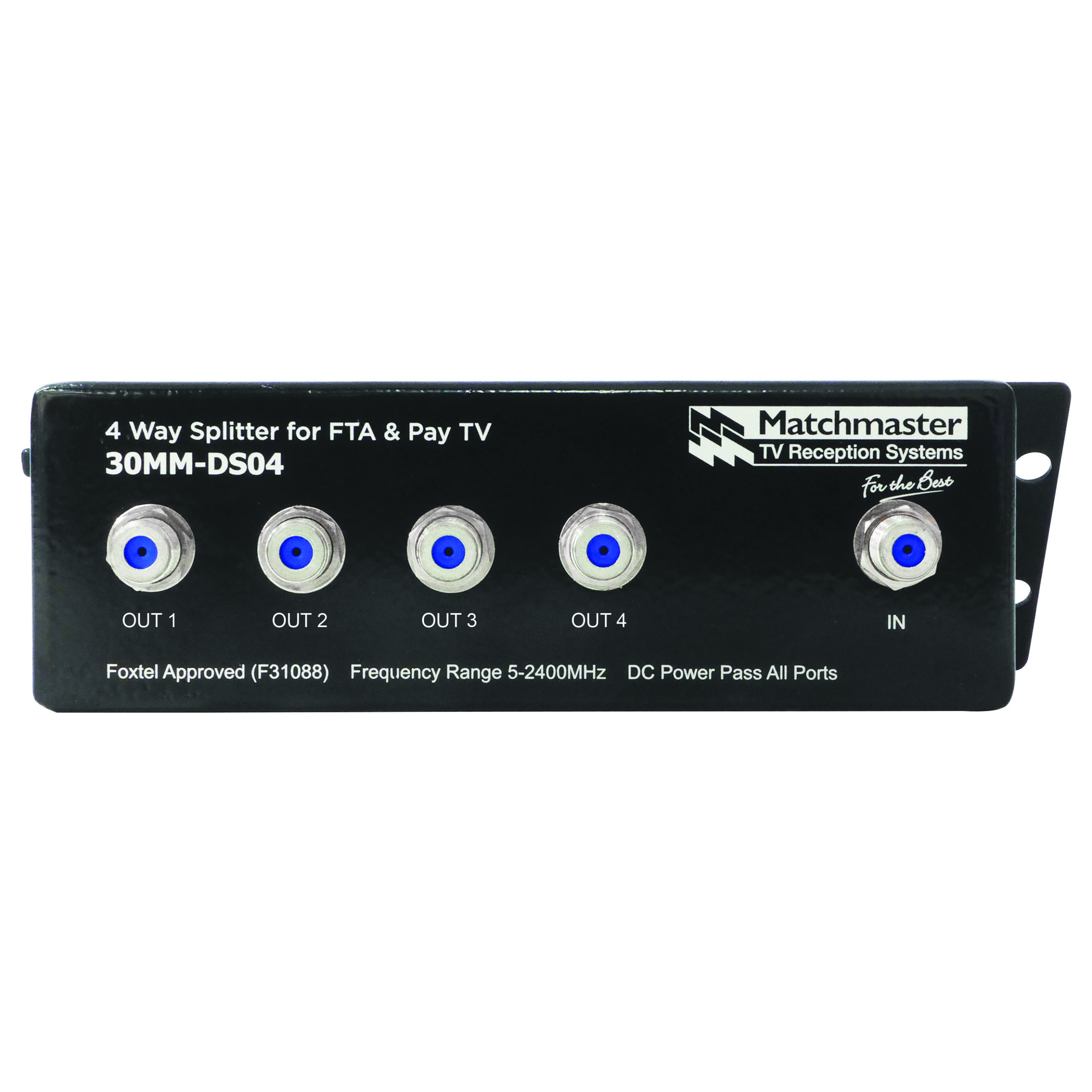 MATCHMASTER DIGIHUB 4 WAY SPLITTER FOR FTA & PAY TV : 30MM-DS04