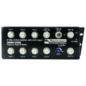 MATCHMASTER DIGIHUB 8 WAY ACTIVE SPLITTER WITH AUX INPUT : 30MM-DS08