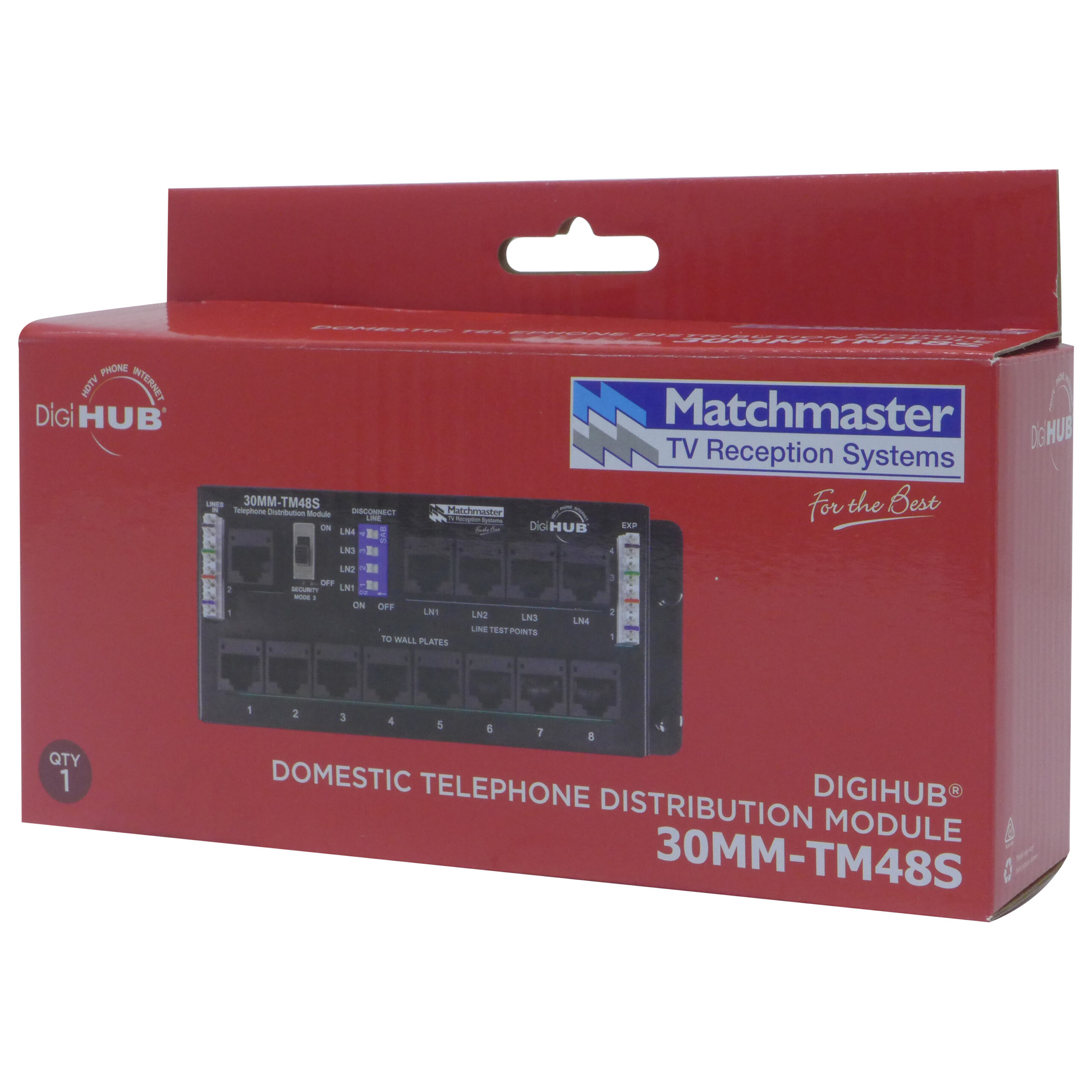 MATCHMASTER TELEPHONE MODULE FOR DIGIHUB RJ45 : 30MM-TM48S