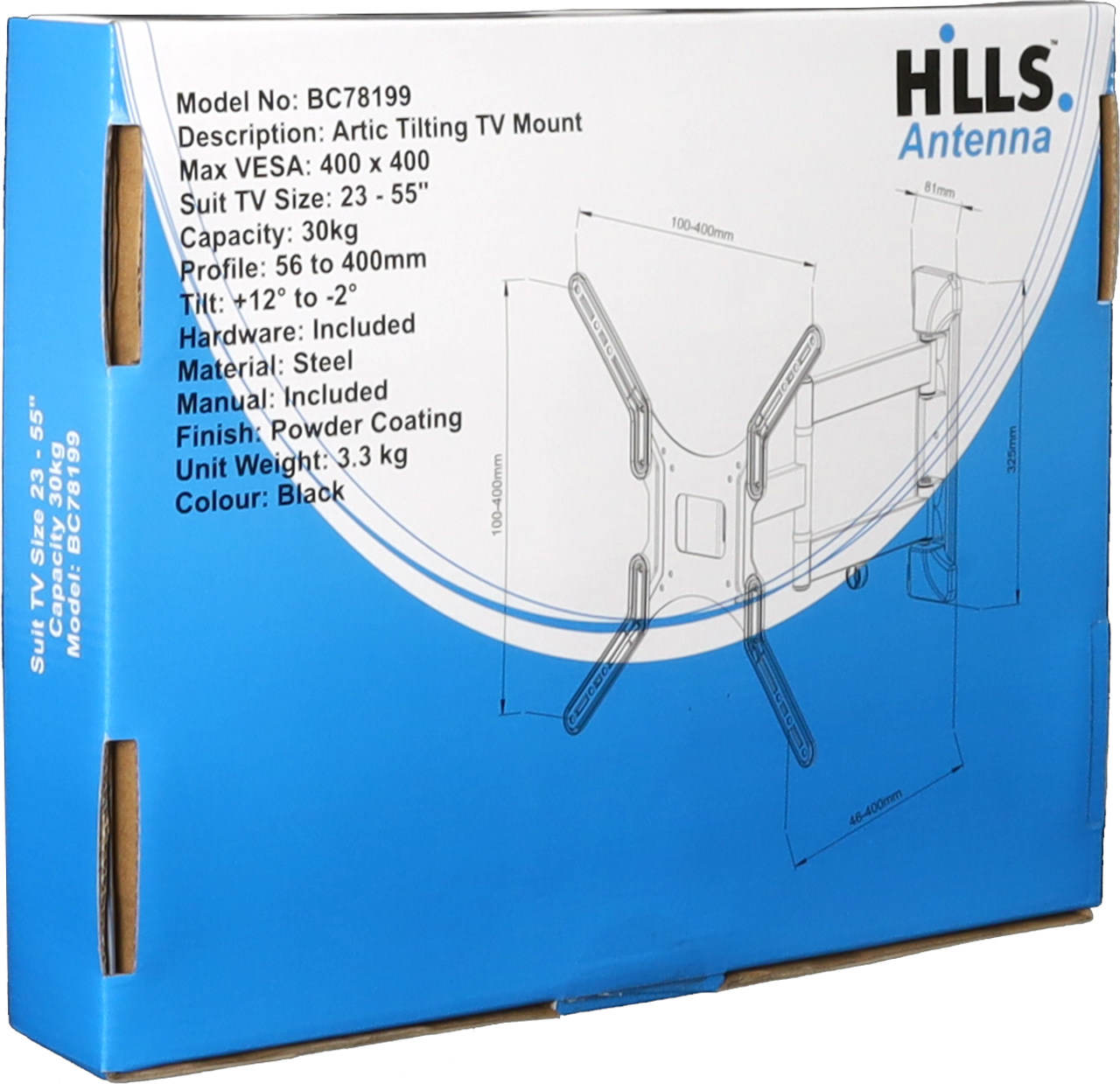Hills Antenna BC78199 Slim Full Motion TV Mount - 23" - 55" BC78199
