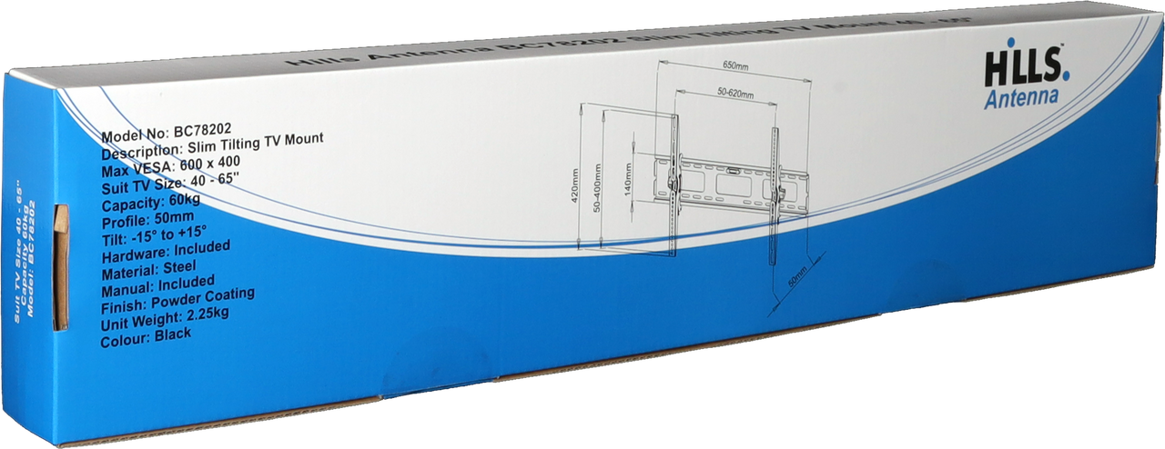 Hills Antenna BC78202 Slim Tilting TV Mount - 40" - 65" BC78202